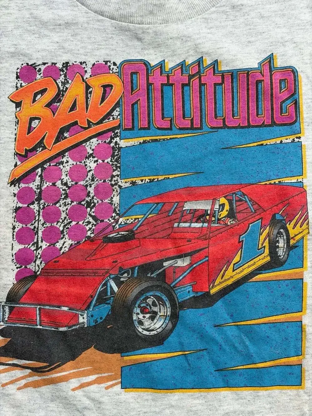 Vintage Hanes Bad Attitude I-30 Speedway Little Rock Arkansas Racing T-Shirt Tod